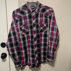 Panhandle Slim purple and black button down